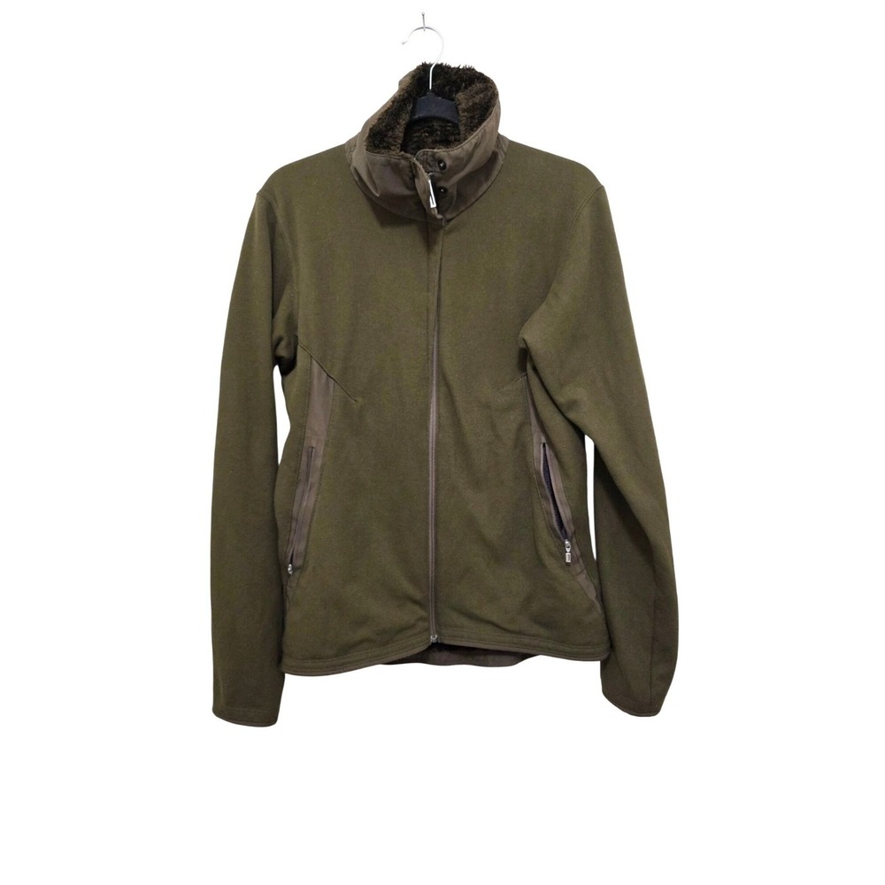 Nau Women's Olive Green Jacket W/ Faux Fur Lining & Zippered Pockets Size L